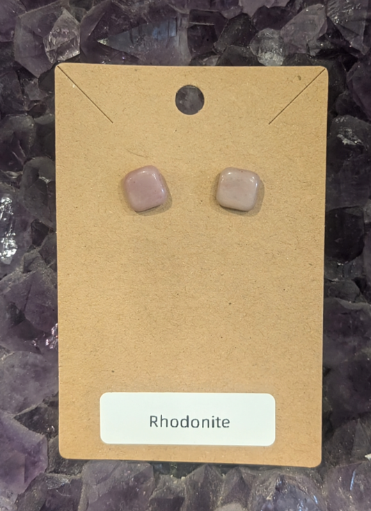 Rhodonite Stud Earrings