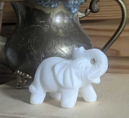 White Opal Crystal Elephant